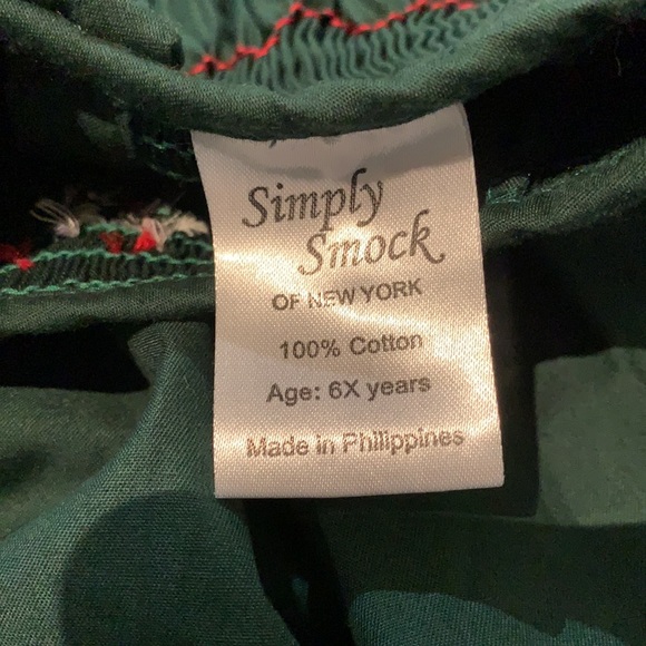 Girls simply smart 100% cotton green snowman Santa Christmas dress size 6X - Picture 3 of 5